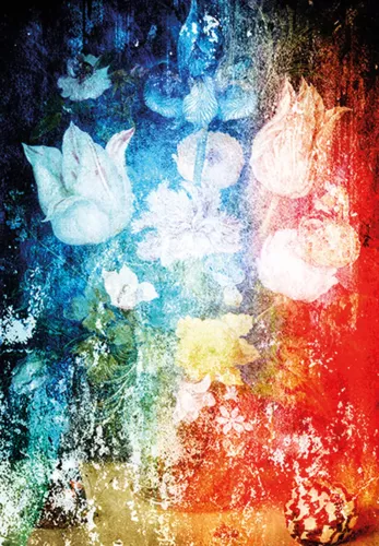 Vase of retro flowers 